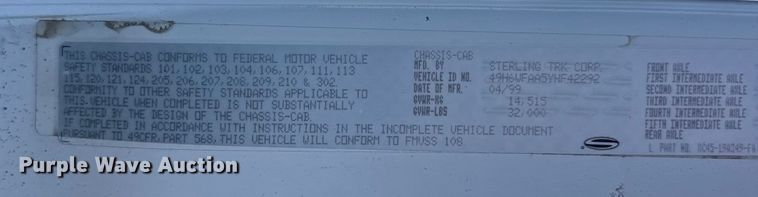 image for item EU6286 2000 Elgin Whirlwind street sweeper truck