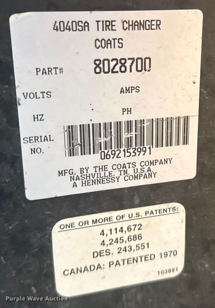 image for item EU6297 (2) Coats tire machines