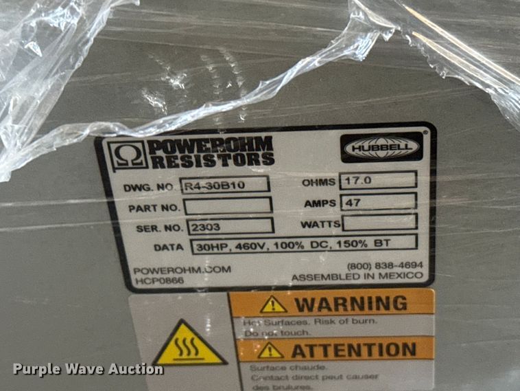 image for item EU6301 (4) Hubbell R4-30B10 powerohm resistors