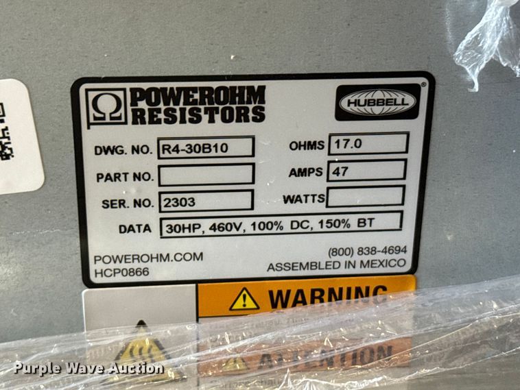 image for item EU6301 (4) Hubbell R4-30B10 powerohm resistors