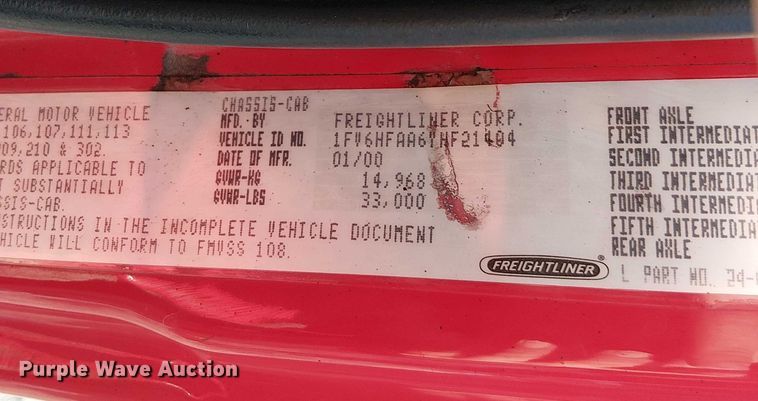 image for item EV5422 2000 Freightliner FL70 oil distributor truck