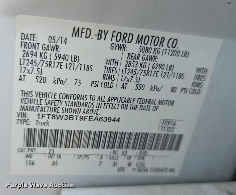 image for item FI0617 2015 Ford F350 Super Duty Crew Cab pickup truck