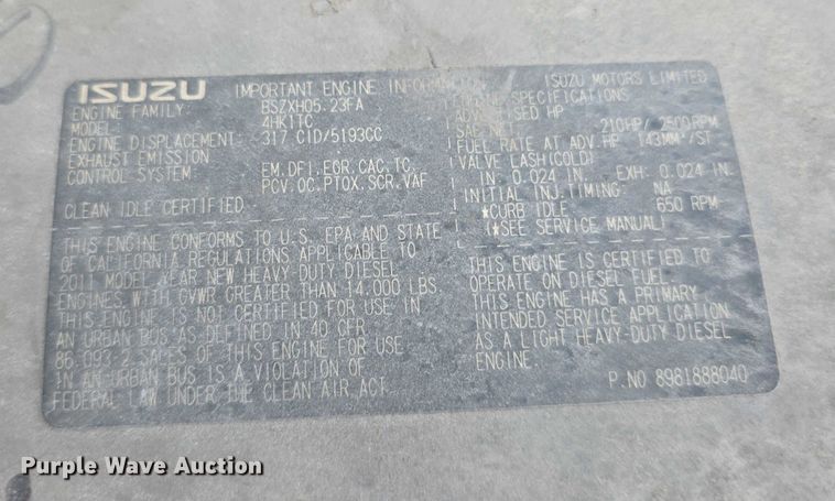 image for item FI0621 2012 Isuzu NQR utility / service truck