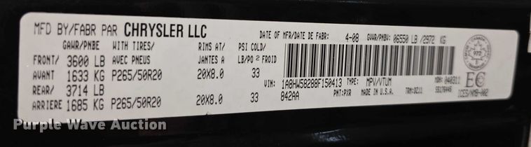 image for item FI0624 2008 Chrysler Aspen Limited SUV