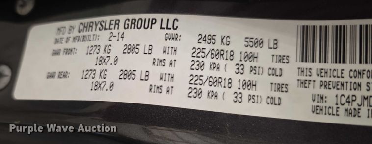 image for item FI0625 2014 Jeep Cherokee Limited SUV