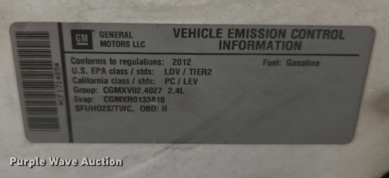 image for item FI0631 2012 Chevrolet Malibu 