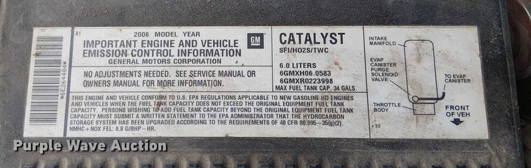 image for item FK0511 2006 Chevrolet Silverado 2500HD pickup truck