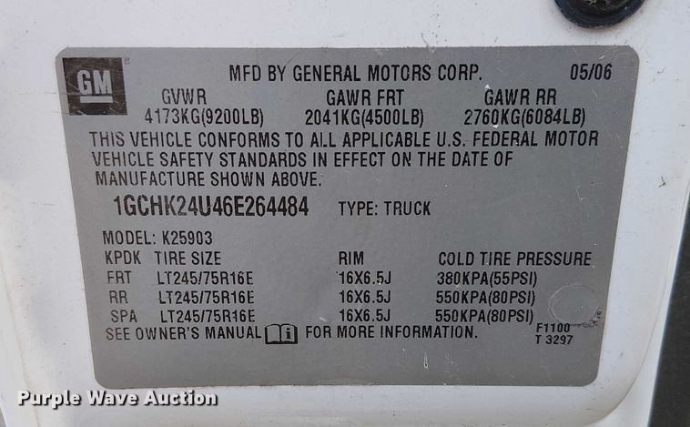 image for item FK0511 2006 Chevrolet Silverado 2500HD pickup truck