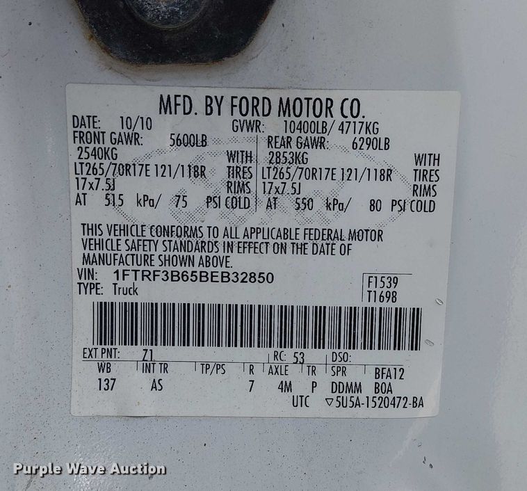 image for item FK0514 2011 Ford F350 Super Duty XL pickup truck