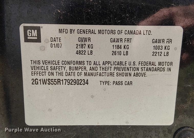 image for item FK0516 2007 Chevrolet Impala Police 