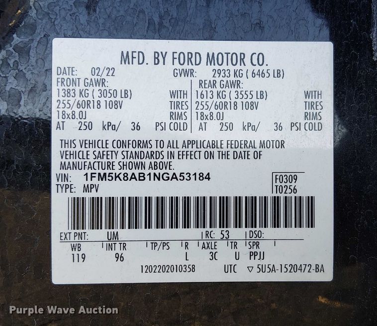 image for item FK0520 2022 Ford Explorer Police Interceptor SUV