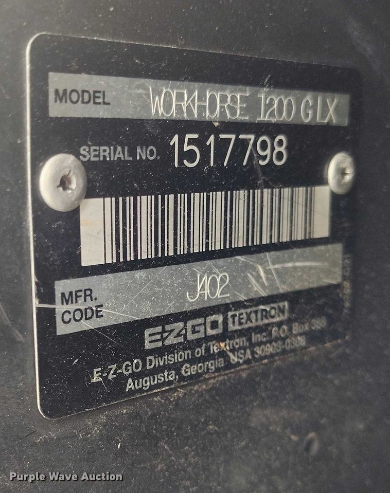 image for item IH9306 2002 EZ-GO Workhorse 1200 GLX golf cart