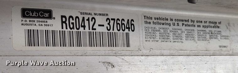 image for item IH9307 2004 Club Car 800 2 golf cart