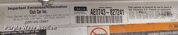 image for item IH9308 2007 Club Car 900 golf cart