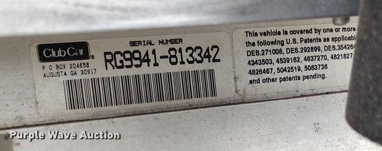 image for item IH9310 1999 Club Car 800 2 golf cart