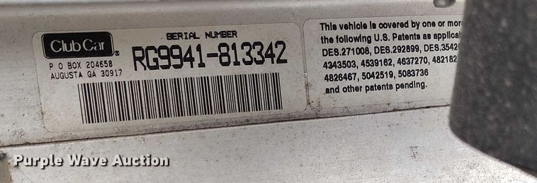 image for item IH9310 1999 Club Car 800 2 golf cart