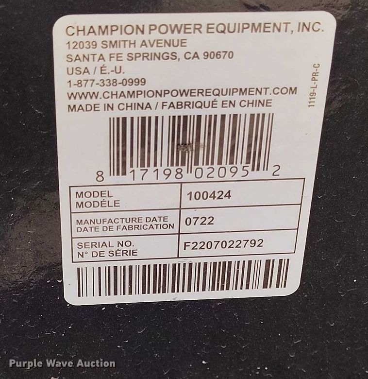 image for item IH9319 2022 Champion 100425 log splitter