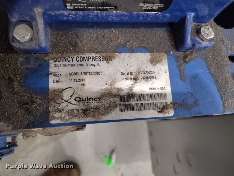 image for item IH9326 2013 Quincy BMQTS3QCBDT air compressor
