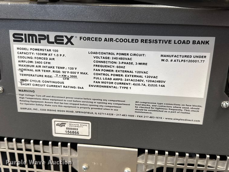 image for item NA9793 Simplex Powerstar 100 load bank