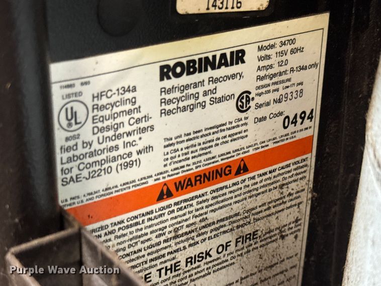 image for item NA9794 Robinair 34700 refrigerant recharger