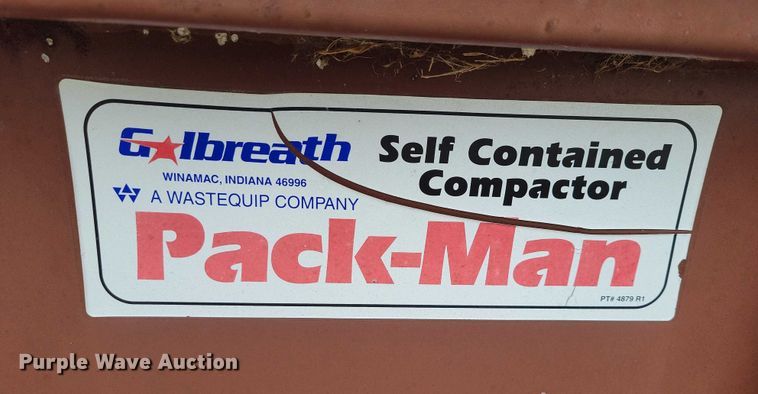 image for item NO9759 Galbreath Pack-Man hydraulic trash compactor