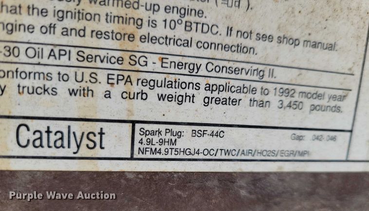 image for item NO9760 1992 Ford F150 pickup truck