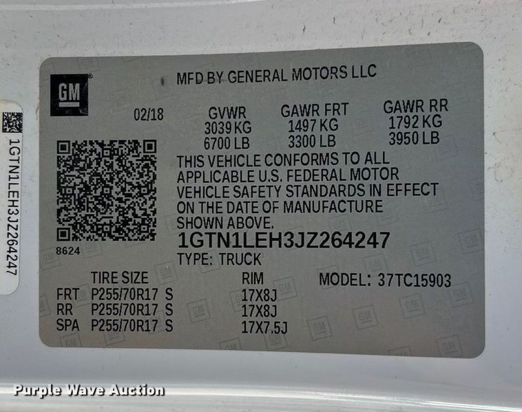 image for item DK0046 2018 GMC Sierra 1500 pickup truck