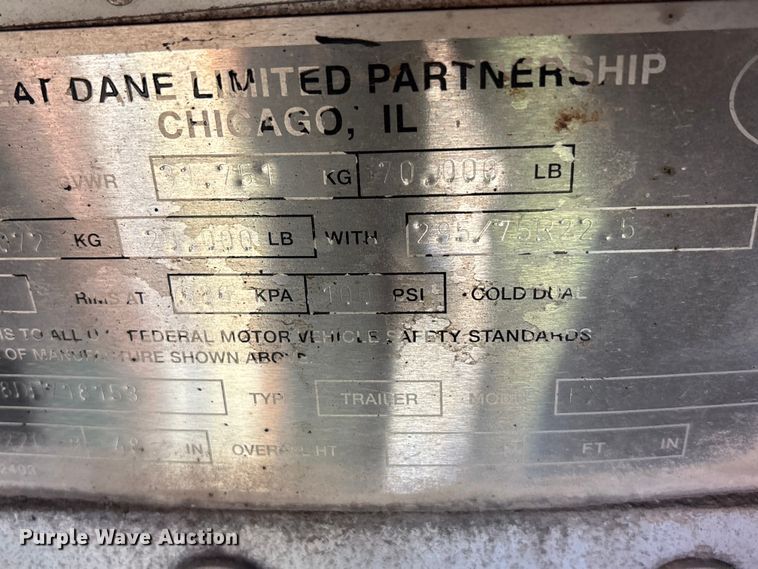 image for item DK0111 2013 Great Dane FXP002400048 flatbed trailer