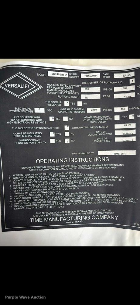 image for item DP5051 2015 RAM 5500 bucket truck