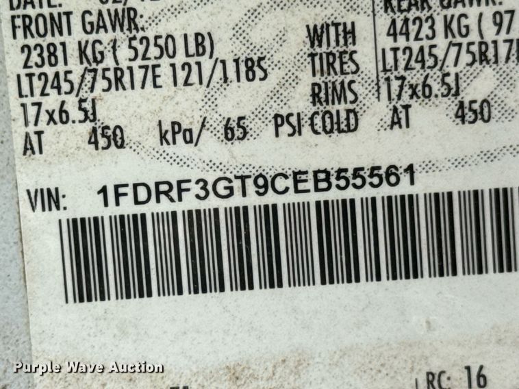 image for item DU9340 2012 Ford F350 Super Duty utility bed pickup truck