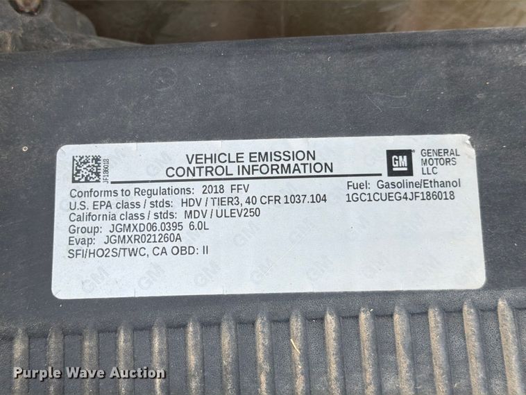 image for item DX5860 2018 Chevrolet Silverado 2500HD Crew Cab pickup truck