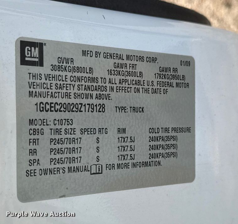 image for item DY8370 2009 Chevrolet Silverado 1500 Ext. Cab pickup truck