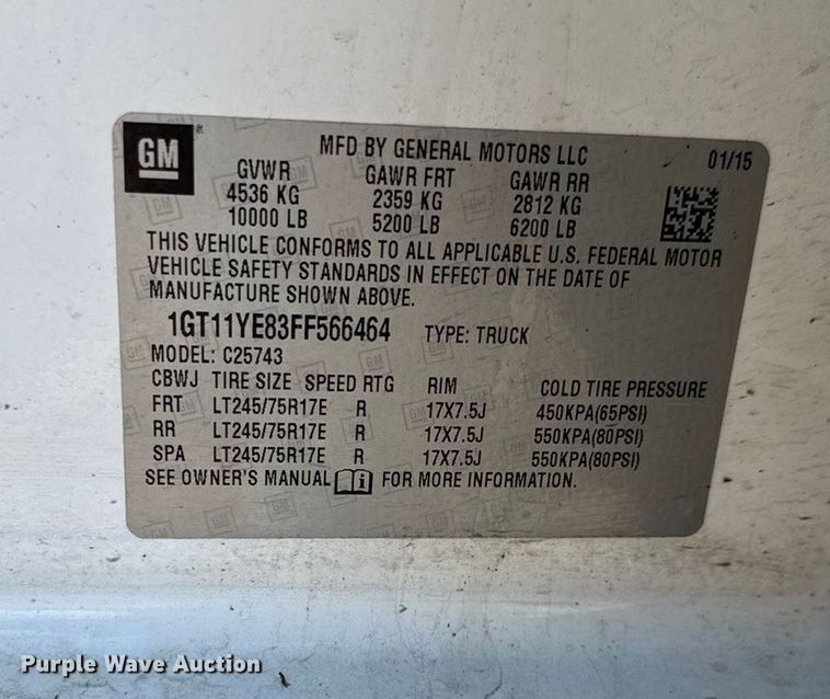 image for item DY8373 2015 GMC Sierra 2500HD SLE Crew Cab pickup truck