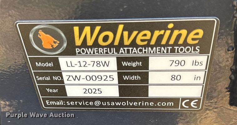 image for item DY8389 2025 Wolverine LL-12-78W skid steer rock bucket