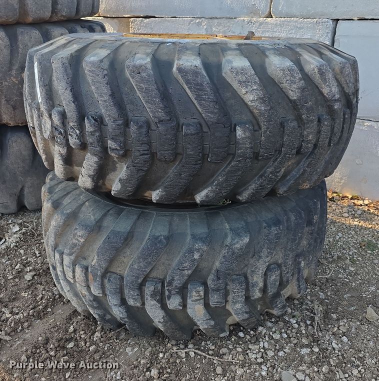 image for item DZ3502 (2) Duramax 23.5-25 tires and wheels