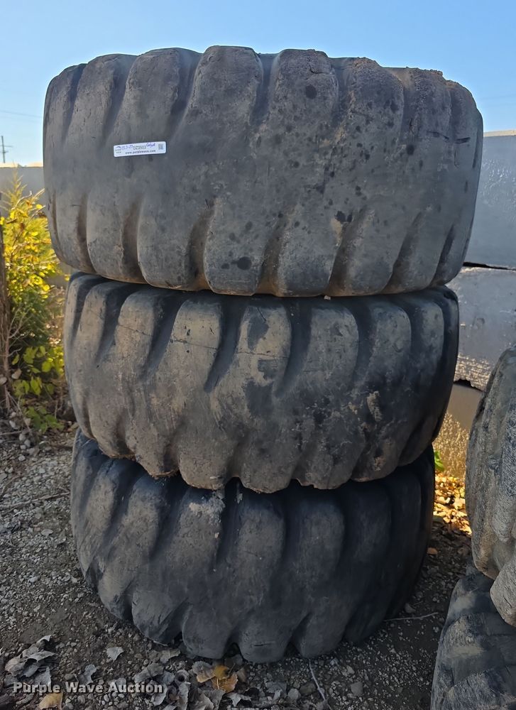 image for item DZ3503 (3) Goodyear 23.5-25 tires and wheels