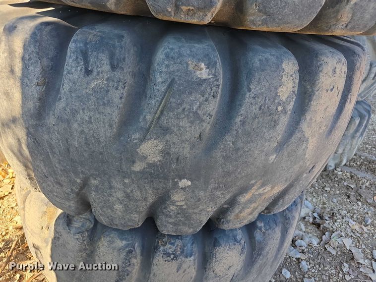 image for item DZ3503 (3) Goodyear 23.5-25 tires and wheels