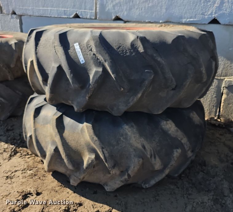 image for item DZ3504 (2) Goodyear 23.1-34 tires and wheels