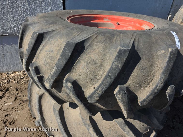 image for item DZ3505 (2) Firestone 18.4-26 tires and wheels