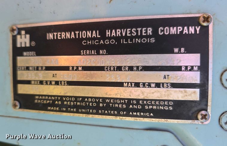 image for item DZ6399 1974 International Harvester  D200 Eight pickup truck