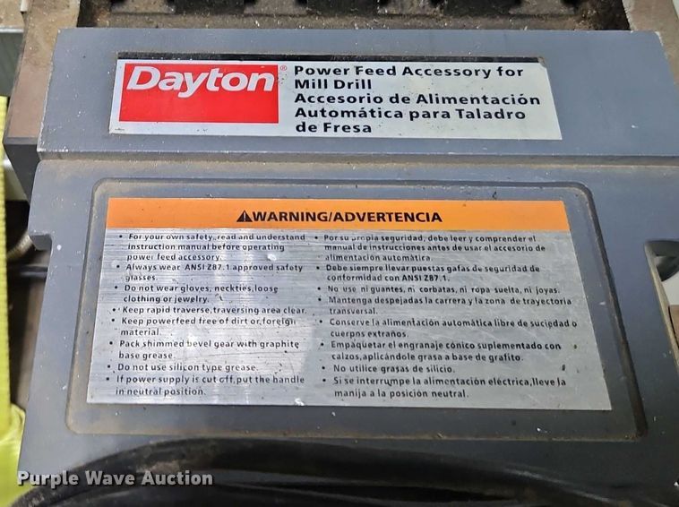 image for item EB8434 Dayton 2LKR1 milling machine
