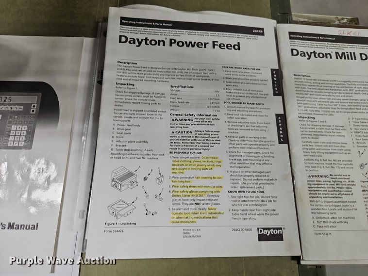 image for item EB8434 Dayton 2LKR1 milling machine