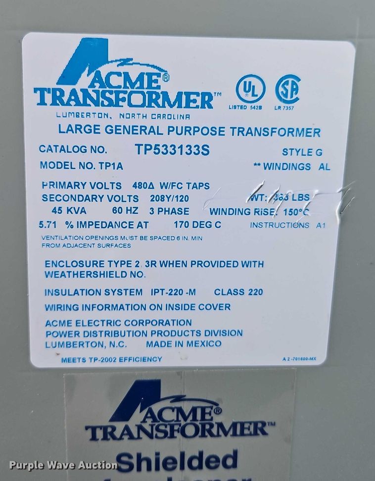 image for item EB8448 (3) Acme TP1A transformers