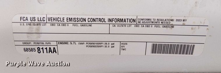 image for item EC1247 2023 RAM 1500 pickup truck