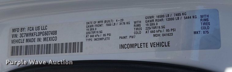 image for item EC1249 2023 RAM 4500HD Crew Cab flatbed truck