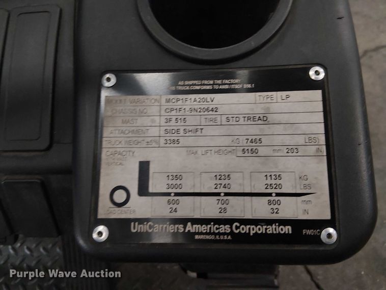 image for item EC1272 2016 UniCarriers CFS40 forklift