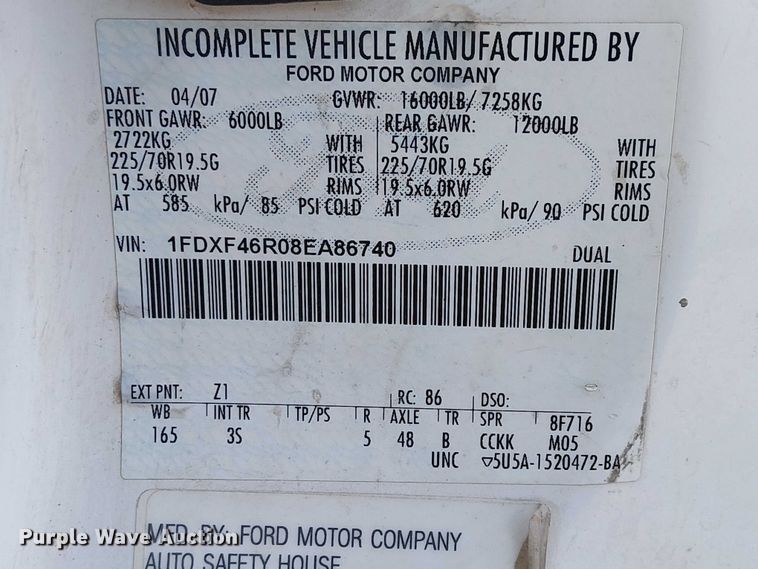 image for item EC1277 2008 Ford F450 Super Duty flatbed truck