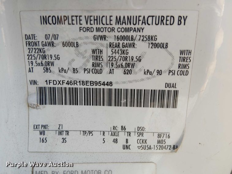 image for item EC1281 2008 Ford F450 Super Duty flatbed truck