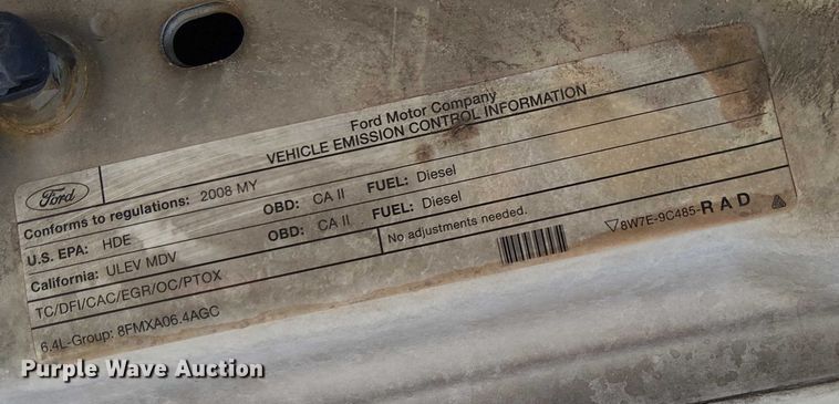 image for item EC1285 2008 Ford F250 Super Duty utility bed pickup truck