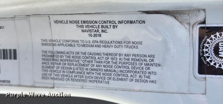 image for item EC3893 2019 International MV607 box truck